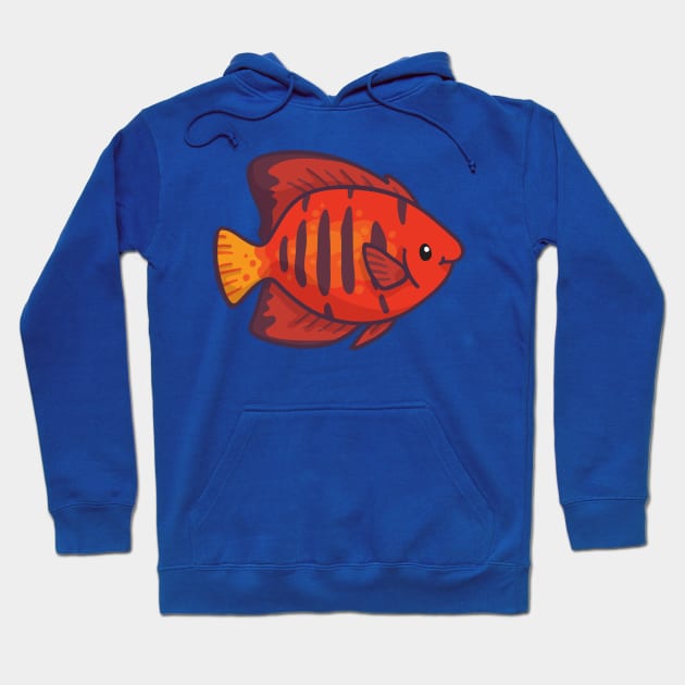 Flame Angelfish Hoodie by bytesizetreasure